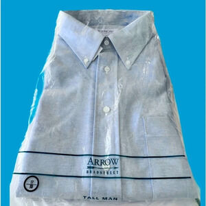 VTG NOS Arrow Dover Long Sleeve Dress Shirt 17 Tall 17-38 New In Package Blue.